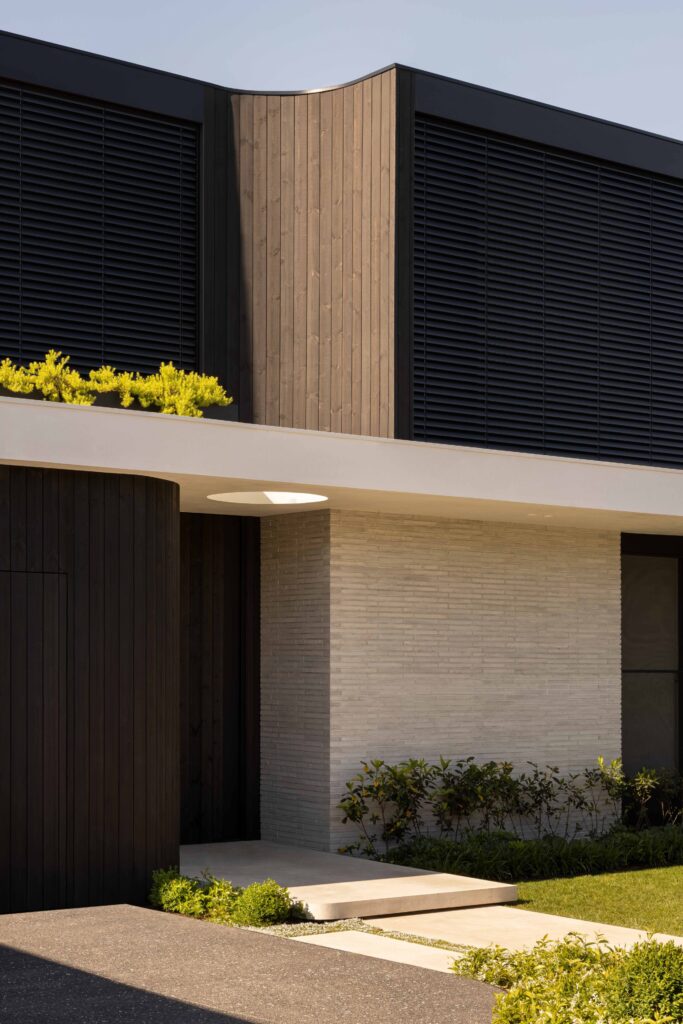 Black Timber Façade in Warm Australian Afternoon Sun 